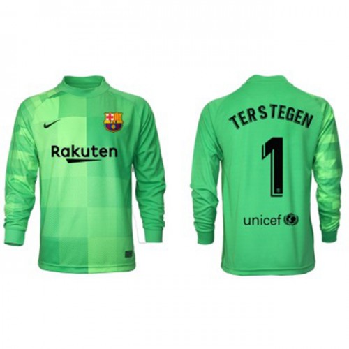 FC Barcelona Fodboldtrøjer Målmand Ter Stegen 1 3. sæt 2021/22 Langærmet FC Barcelona Fodboldtrøjer Målmand Ter Stegen 1 3. sæt 2021/22 Langærmet